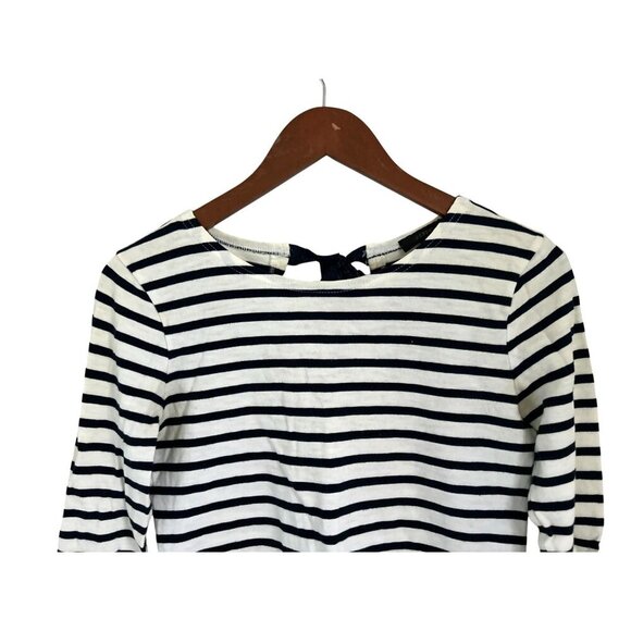 J.Crew Nautical Top Navy & White Striped Long-Sleeve Bow-Back Crewneck Size XSma - Picture 7 of 9